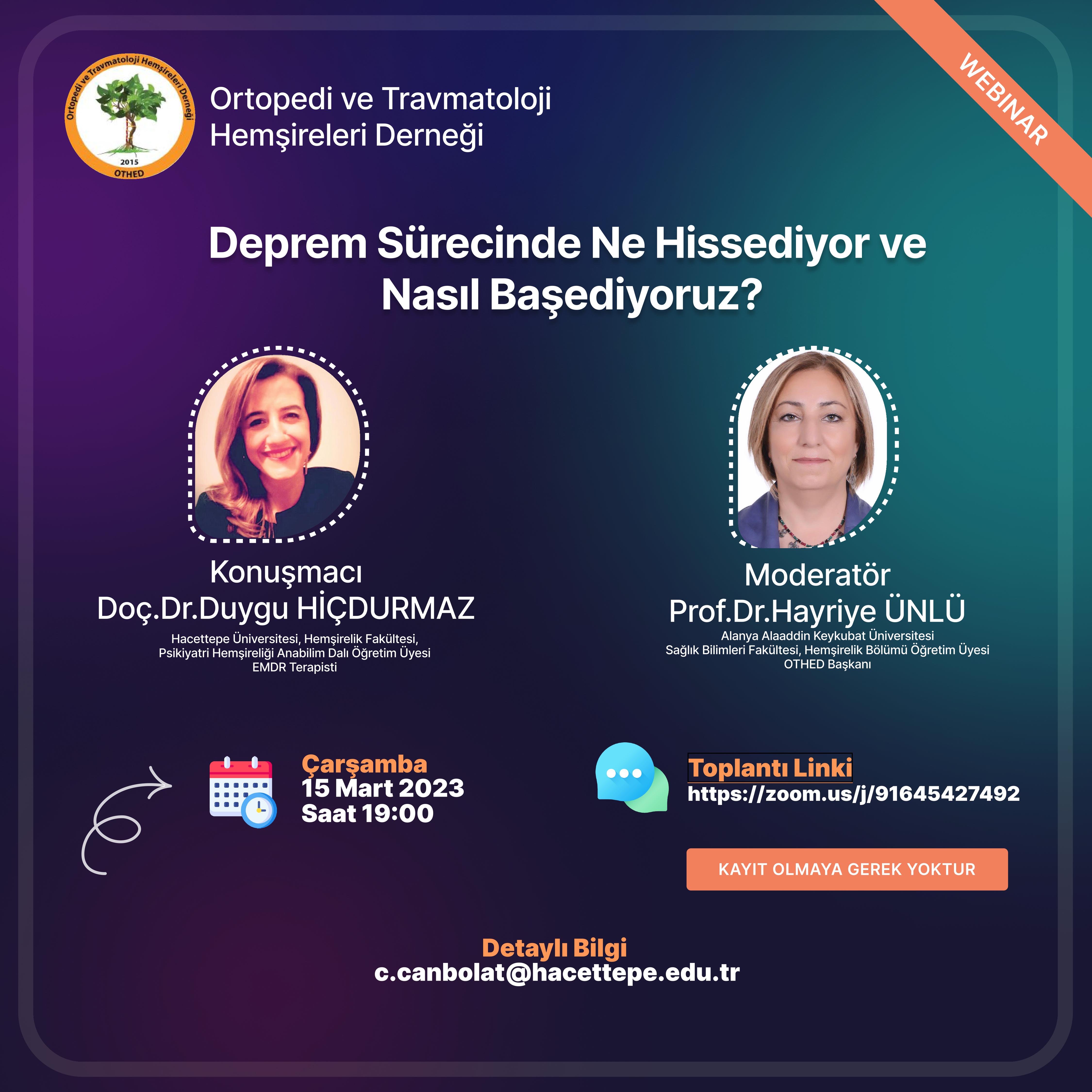 Webinar: "Deprem Sürecinde Ne Hissediyor Ve Nasıl Başediyoruz?"